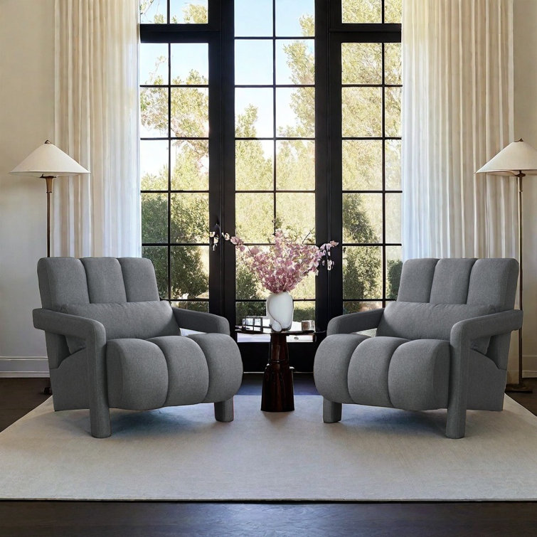 Oliver Prentess Modern Upholstered Accent Chair With Linen